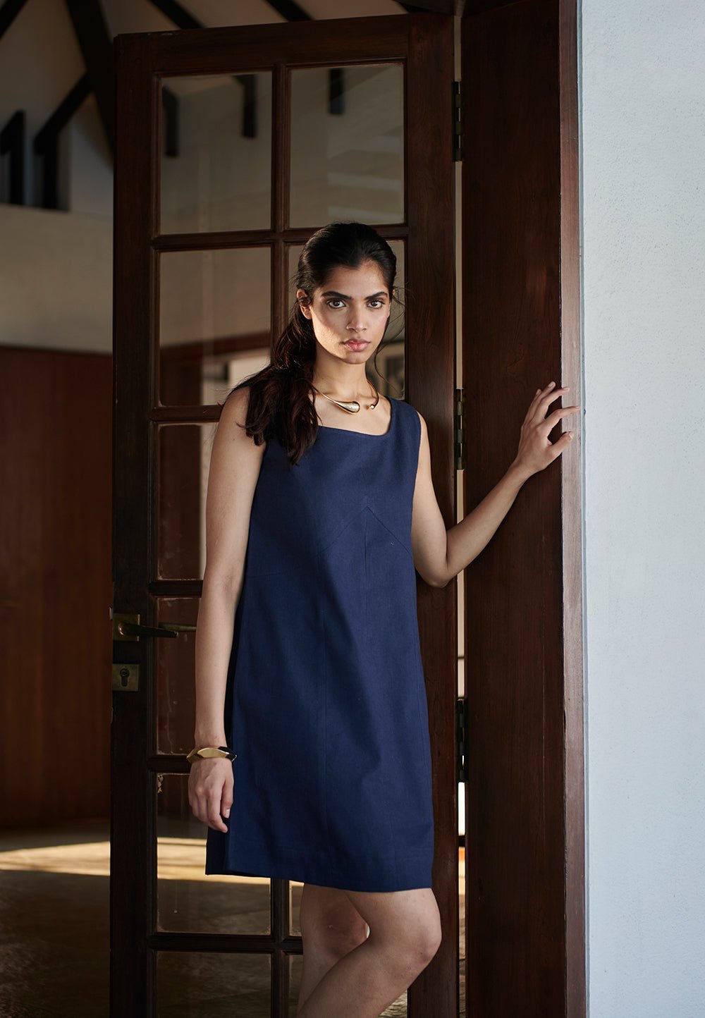 Navy Co - Linen Shift Dress - CiceroniDressesSaphed