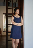 Navy Co - Linen Shift Dress - CiceroniDressesSaphed