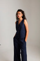 Navy Co - Linen Waistcoat Set - CiceroniCo - ord SetSaphed