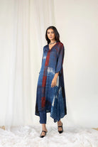 Navy Crimson Streak Kurta Set - CiceroniKurta Set, Everyday WearMaidaan