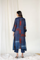 Navy Crimson Streak Kurta Set - CiceroniKurta Set, Everyday WearMaidaan