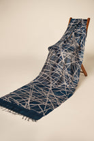 Navy Lattice Tussar Peace Silk Scarf - CiceroniMens ScarfAeshaane