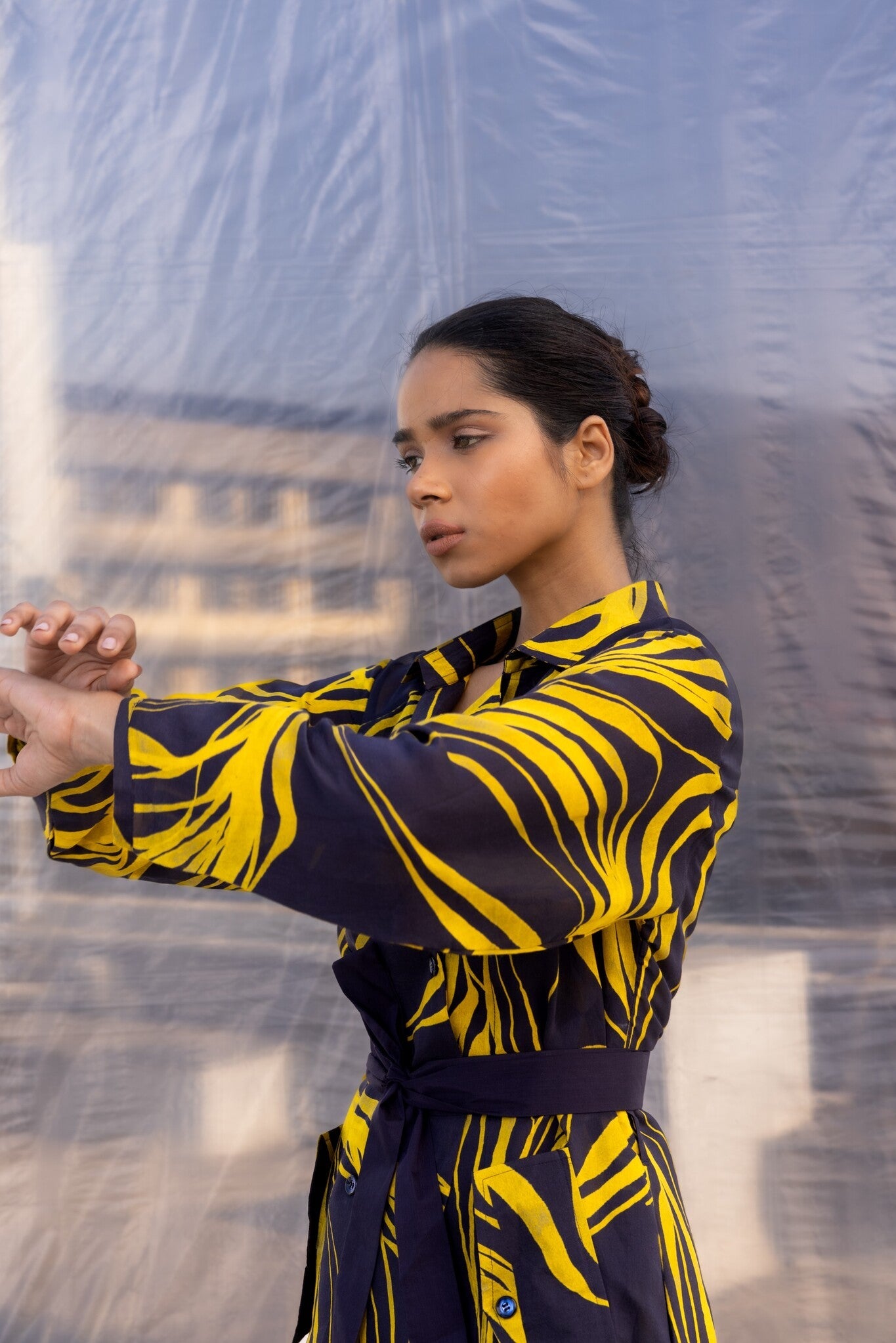 Navy String Silk Trench - CiceroniTrench CoatBENNCH