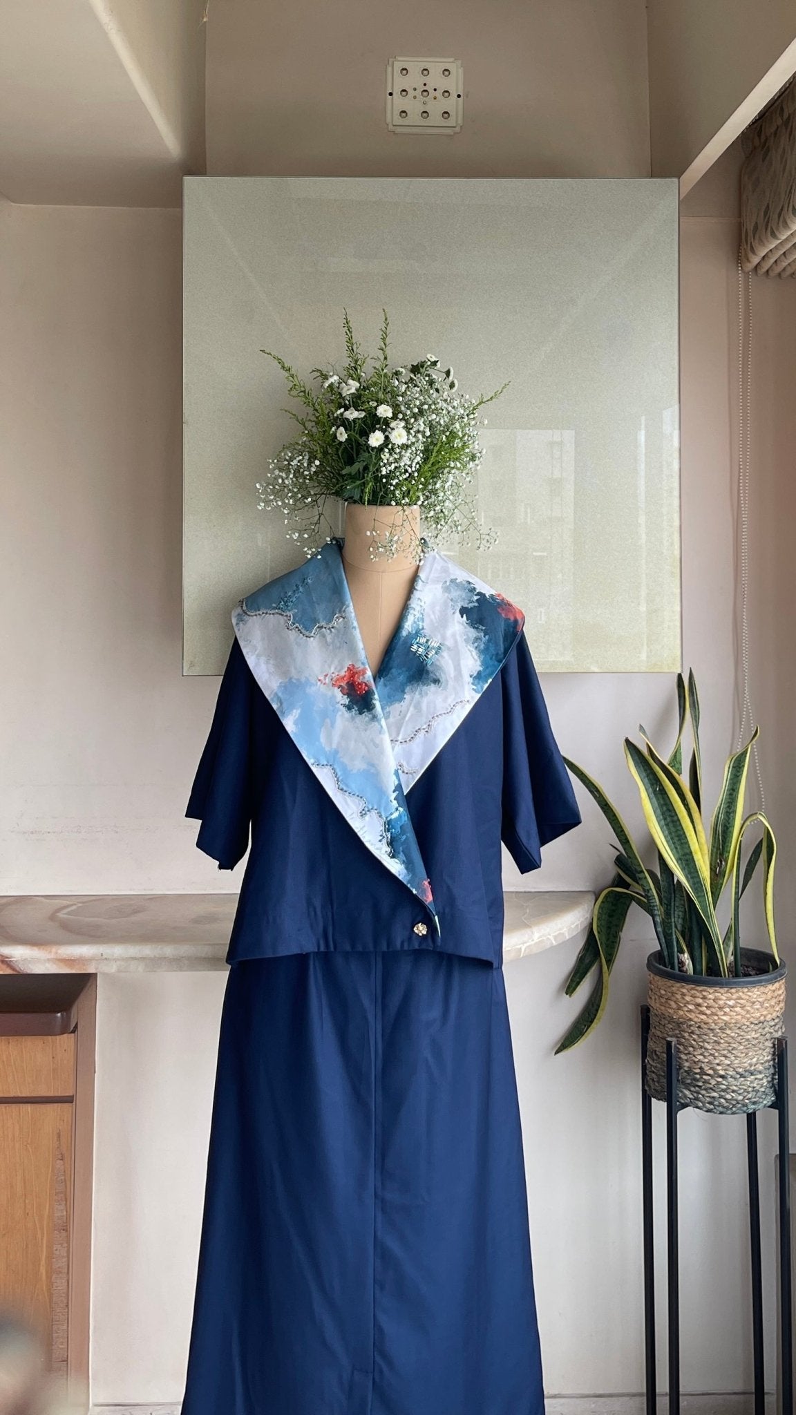 Nebula Scarf Top with Skirt - CiceroniSkirt SetArtbeats by Keerthana