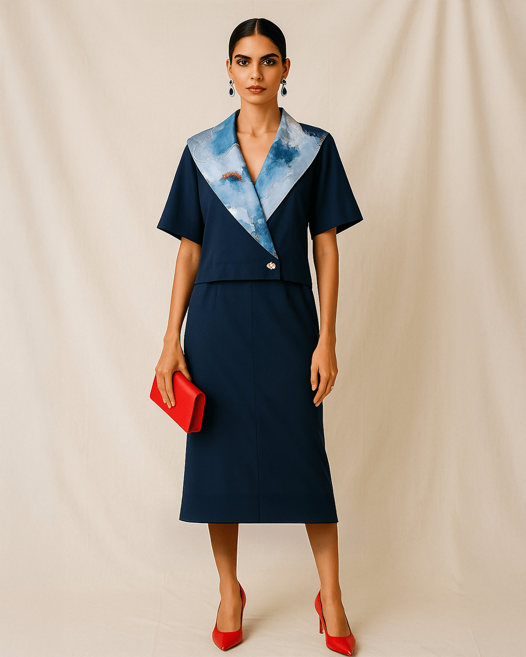 Nebula Scarf Top with Skirt - CiceroniSkirt SetArtbeats by Keerthana