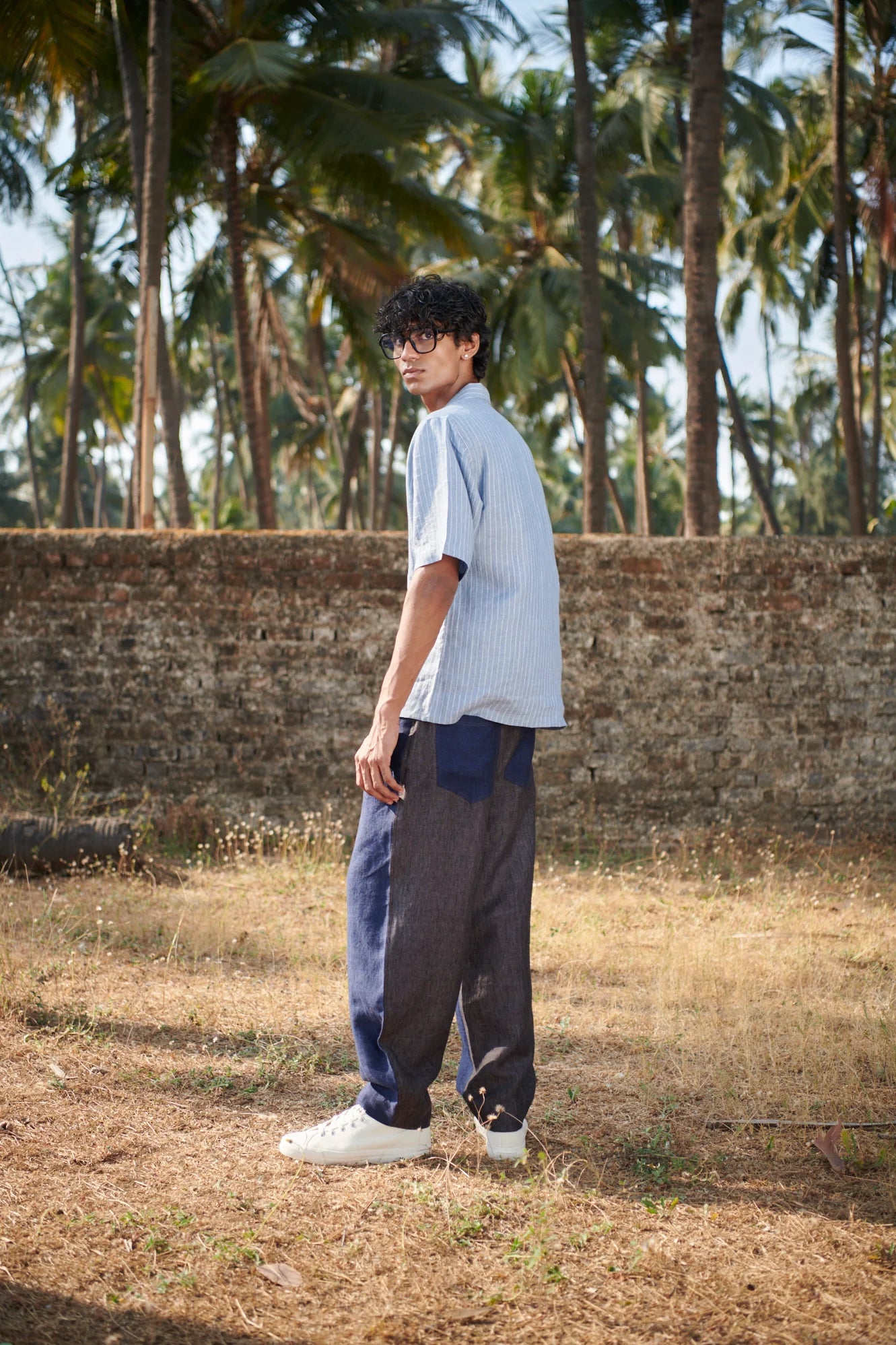 Neel Graphite Linen Denim Men's Barrel Pants - CiceroniPantsSaphed