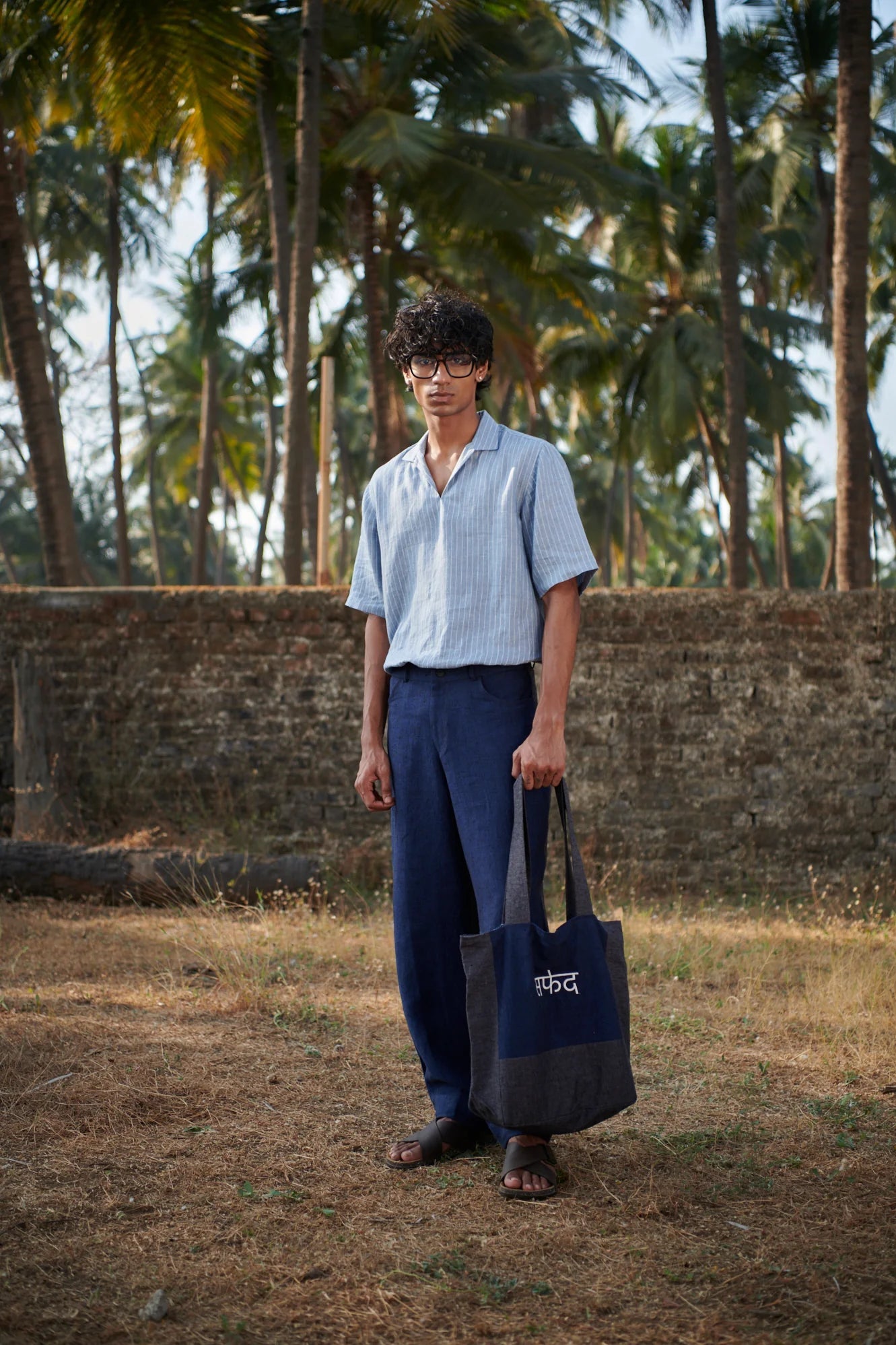 Neel Graphite Linen Denim Men's Barrel Pants - CiceroniPantsSaphed