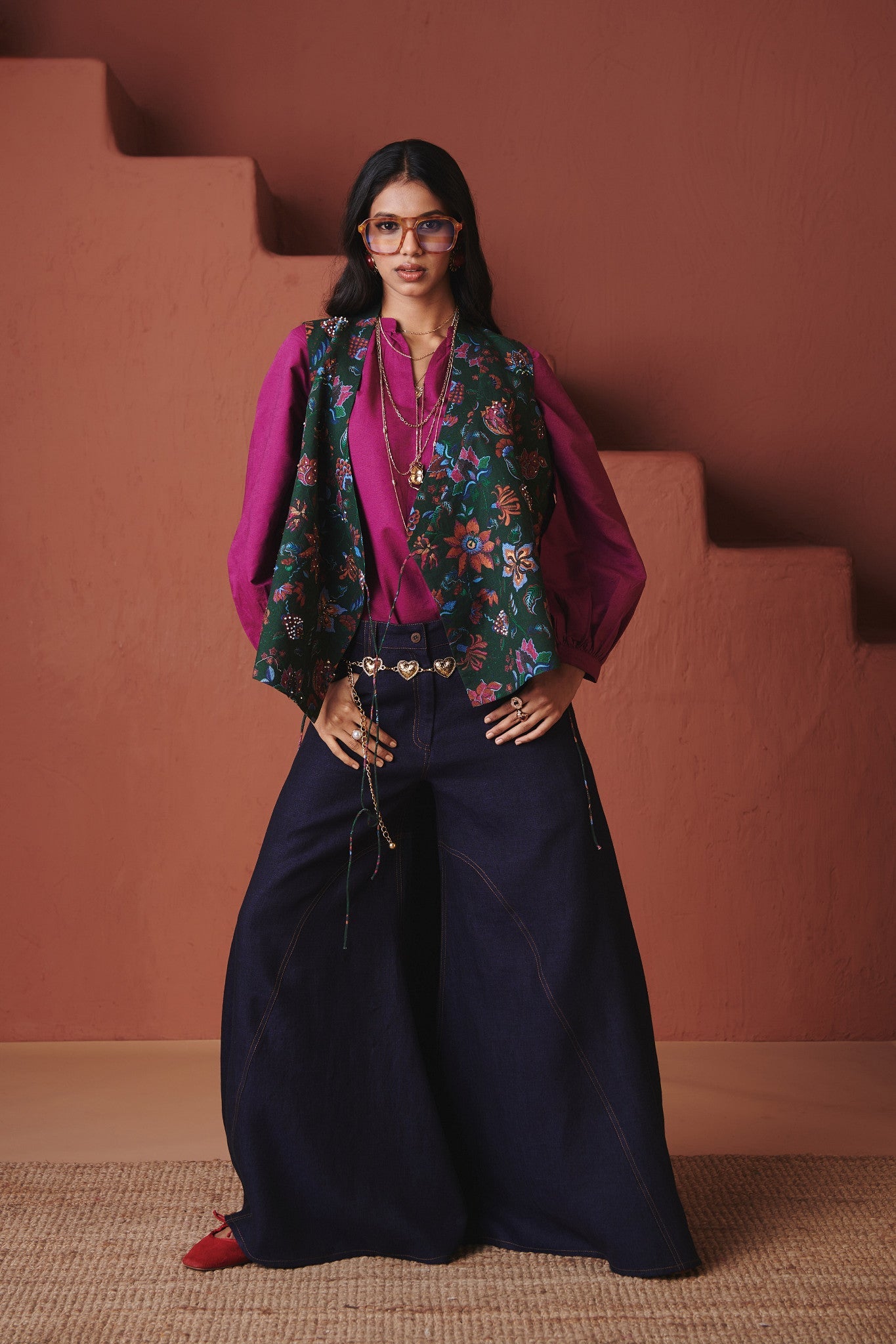 Neel Linen Denim Flared Pants - CiceroniWomen PantsSaphed