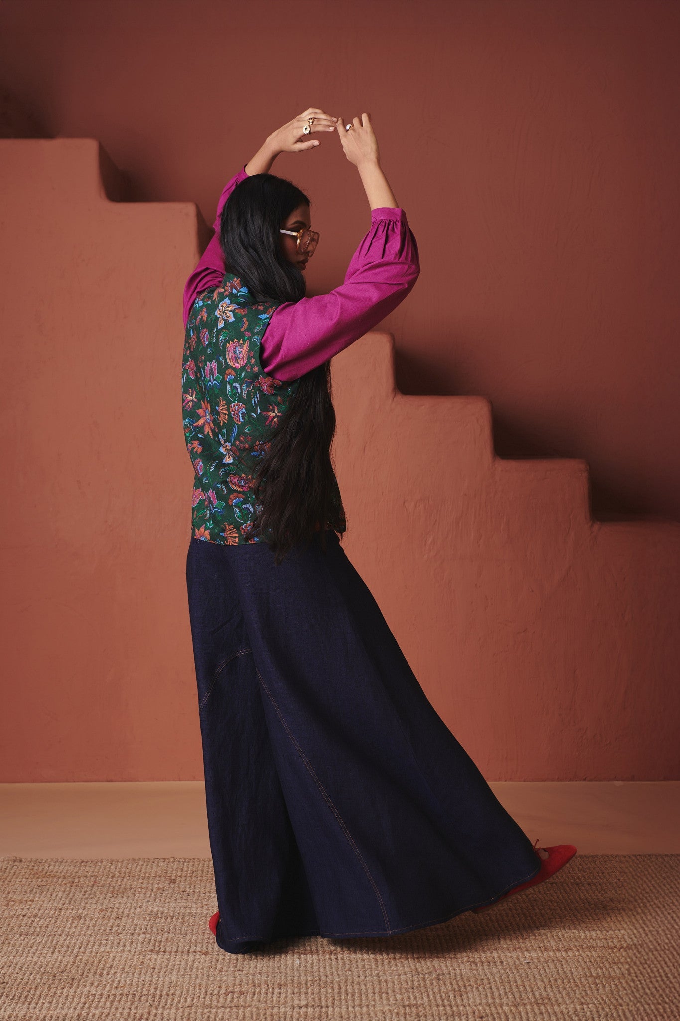 Neel Linen Denim Flared Pants - CiceroniWomen PantsSaphed