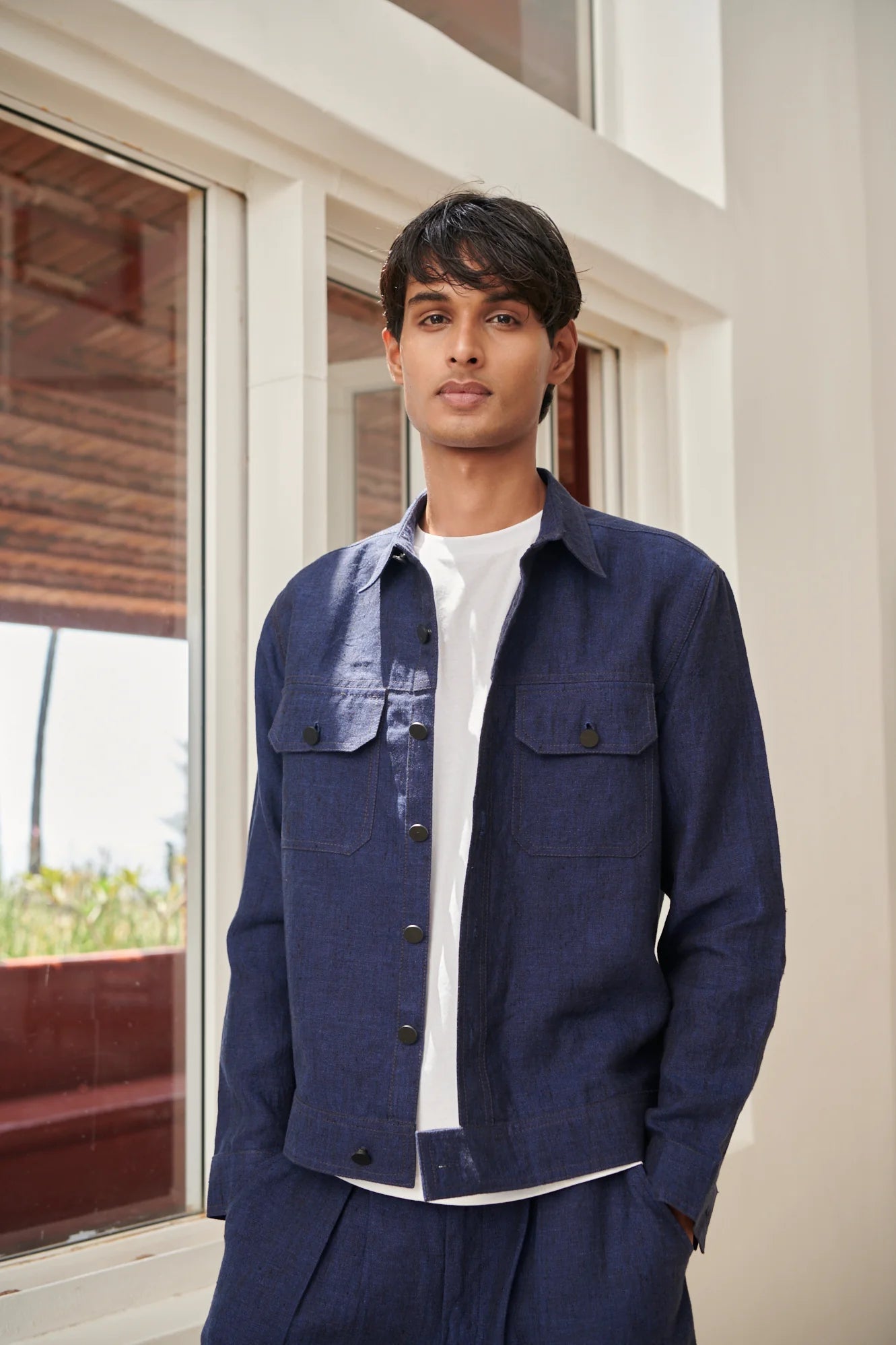 Neel Linen Denim Jacket - CiceroniJacketsSaphed