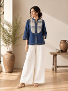 Neel Shirt - Indigo - CiceroniWomen ShirtsThe Woven Lab