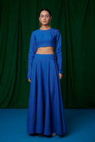 Neelam Linen Crop Top and Ghera Skirt - CiceroniSkirt SetSaphed