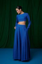 Neelam Linen Crop Top and Ghera Skirt - CiceroniSkirt SetSaphed