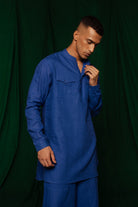 Neelam Linen Saif Kurta Set - CiceroniCo - ord SetSaphed