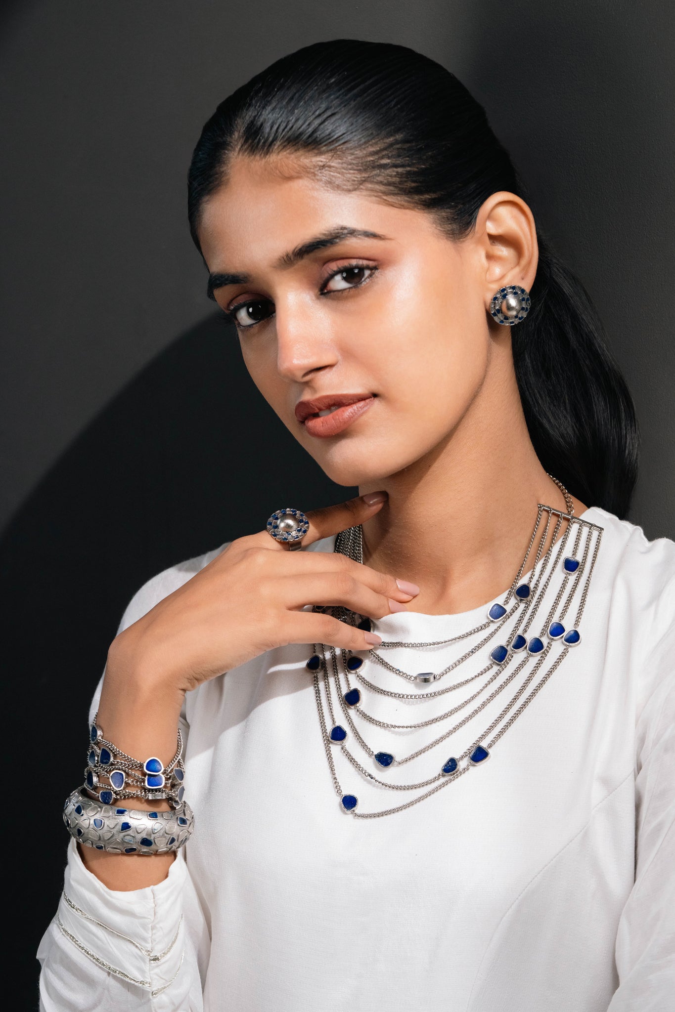 Neelam Studs - CiceroniEarringsAaree