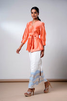 Nella – Coral Breeze Wrap Top + Denim Skirt - CiceroniSkirt SetMadder Much