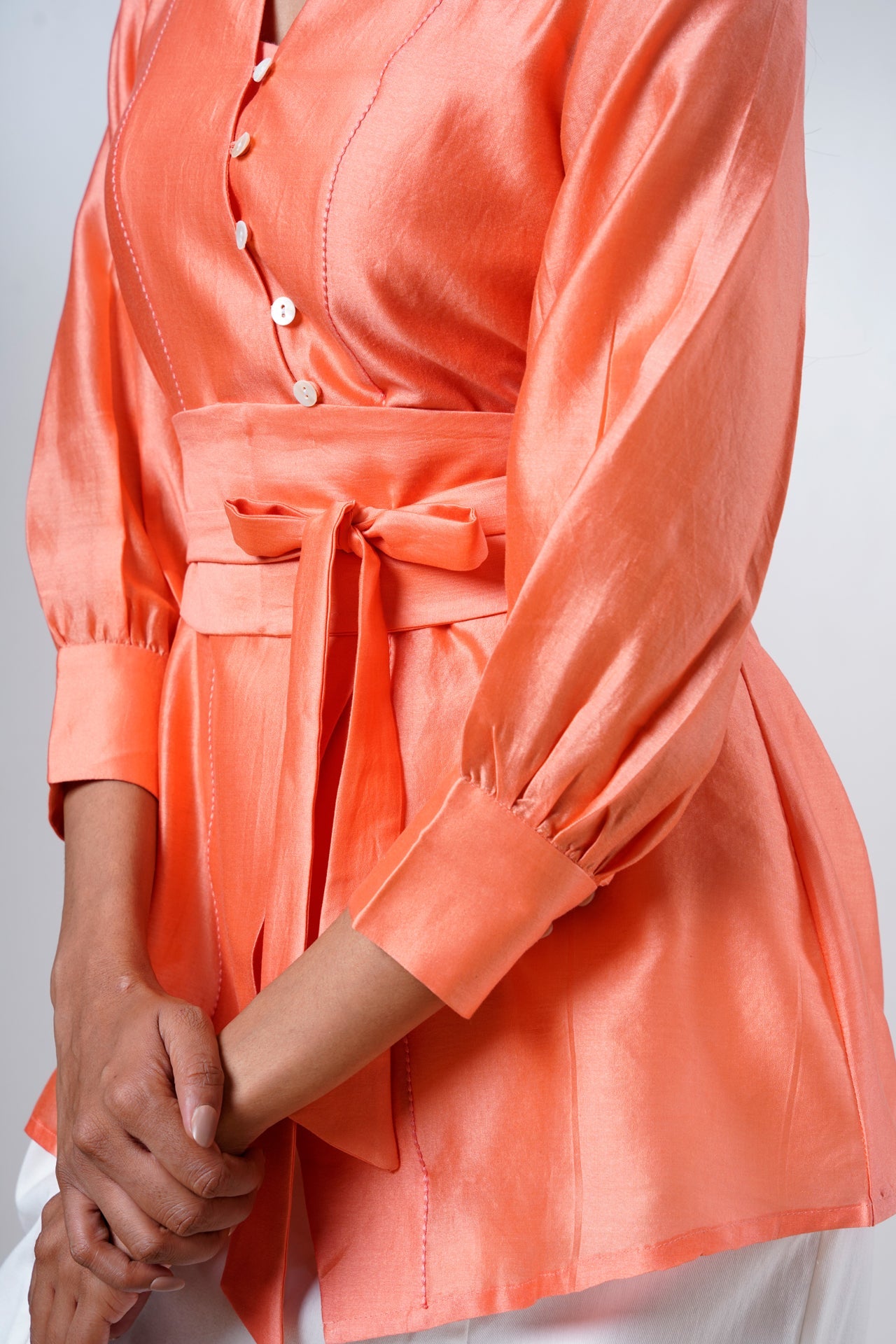 Nella – Coral Breeze Wrap Top + Denim Skirt - CiceroniSkirt SetMadder Much