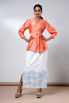 Nella – Coral Breeze Wrap Top + Denim Skirt - CiceroniSkirt SetMadder Much