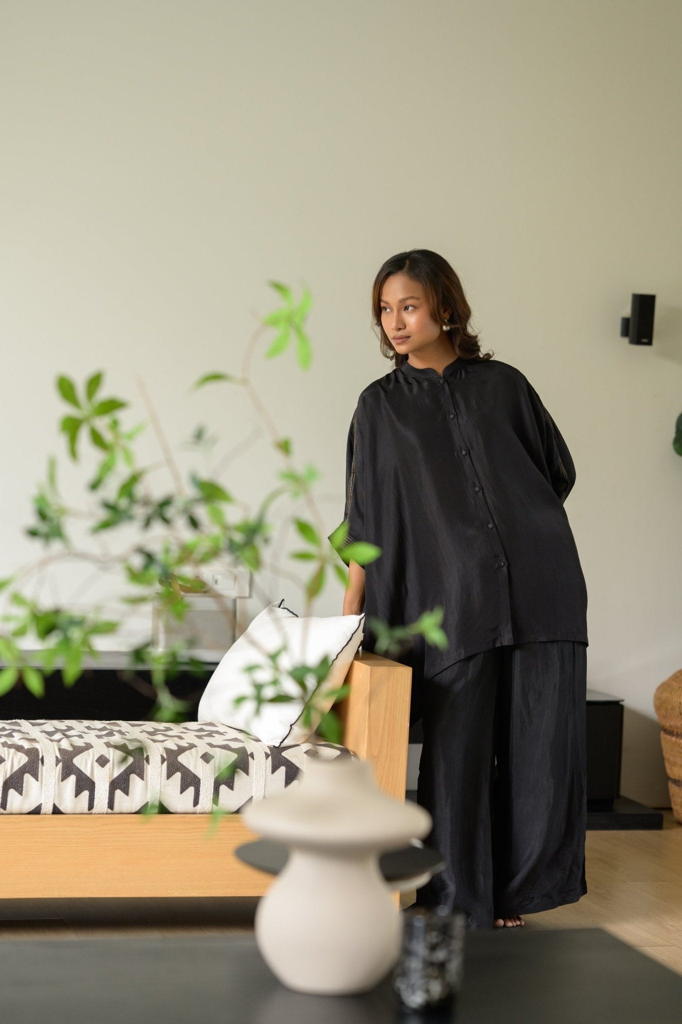 Nighfall Silk Kaftan - CiceroniTopsZanzibar Living