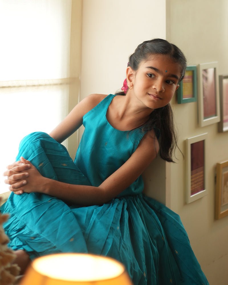 Nilima lehenga set in teal - CiceroniLehenga SetLove The World Today