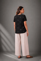 Noir Black Jamdani Top - CiceroniTopsSutra Art of Clothing