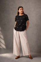 Noir Black Jamdani Top - CiceroniTopsSutra Art of Clothing