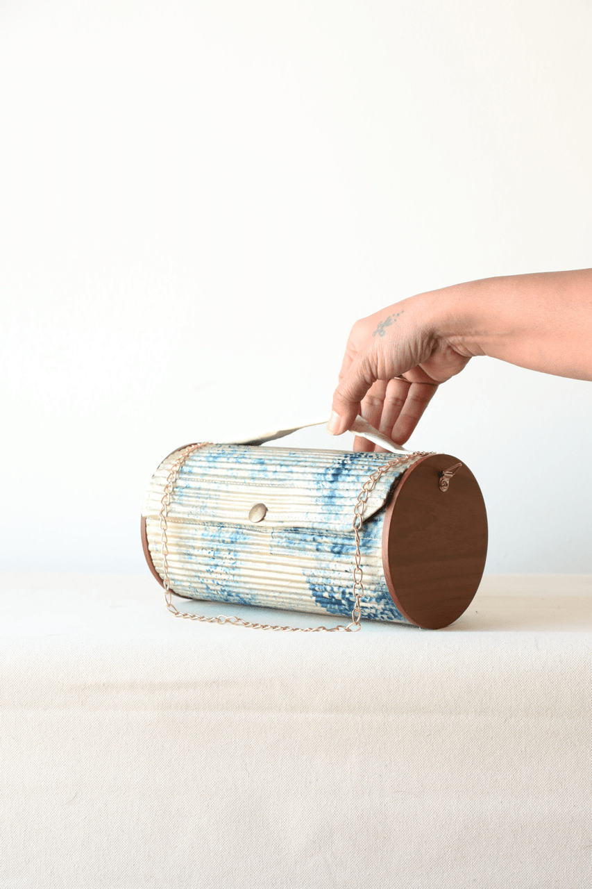 Non Detachable Fixed Sleeve - Round - Bidan Upcycled Round Clutch - CiceroniBagsLukka Chuppi