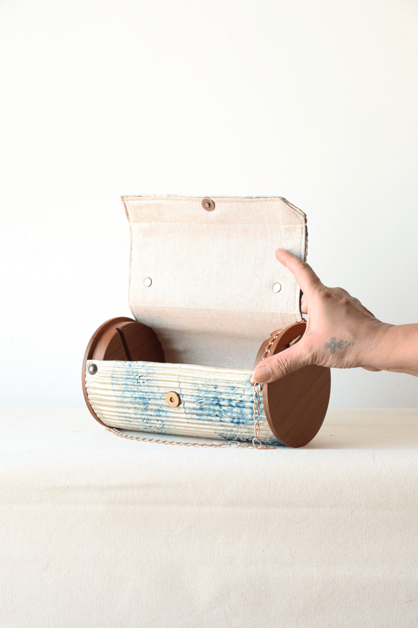 Non Detachable Fixed Sleeve - Round - Bidan Upcycled Round Clutch - CiceroniBagsLukka Chuppi
