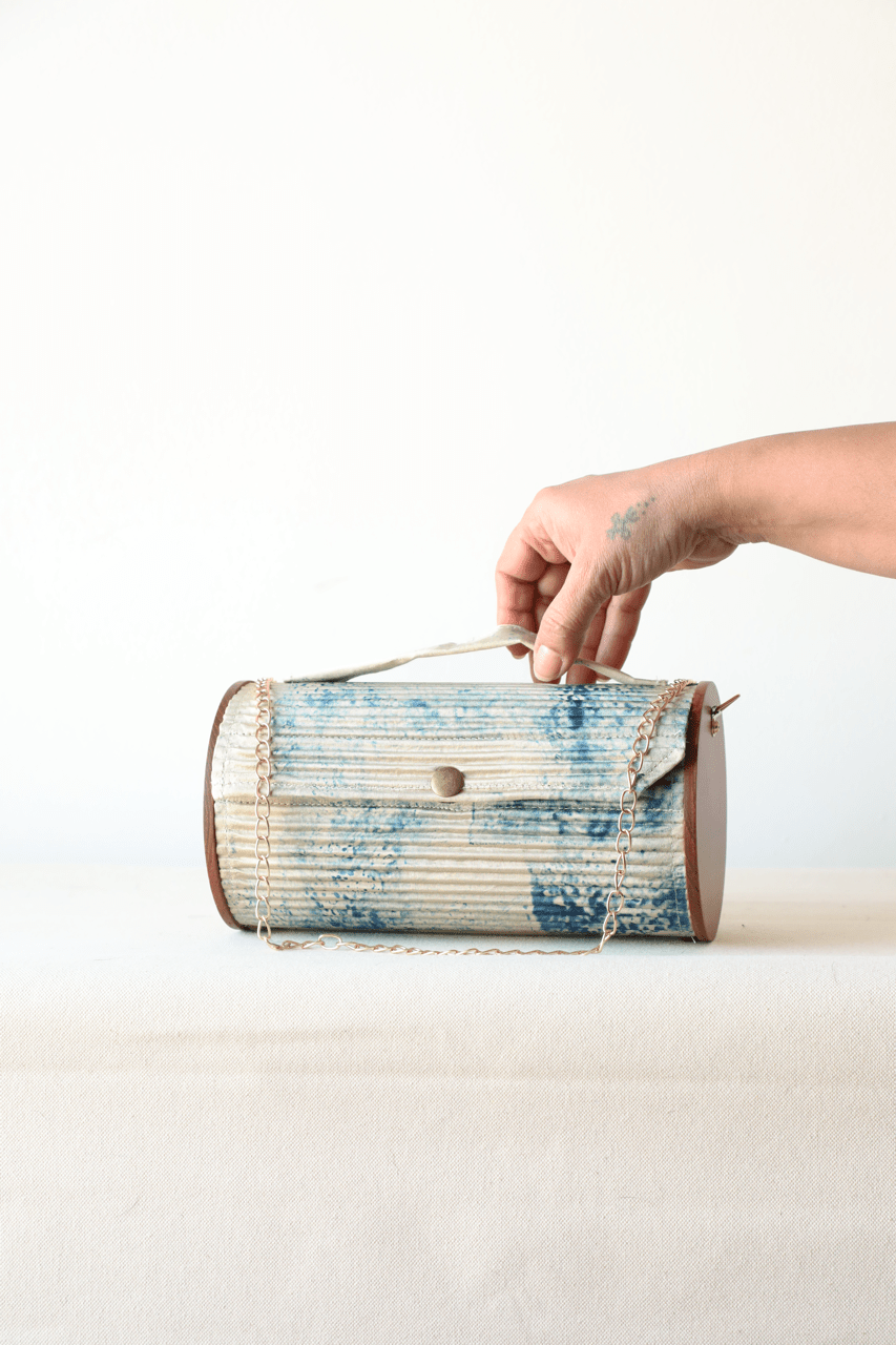 Non Detachable Fixed Sleeve - Round - Bidan Upcycled Round Clutch - CiceroniBagsLukka Chuppi