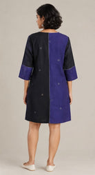 Noor Black Patch Short Dress - CiceroniDressesBhomra