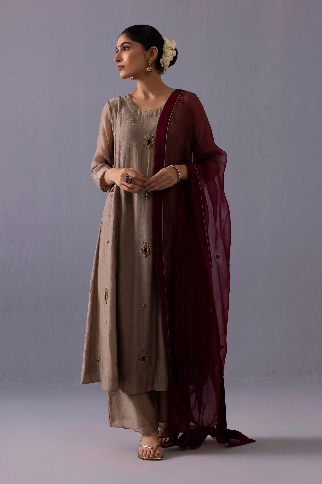 Noor Kurta Set - Beige - CiceroniKurta SetsLabel Shreya Sharma