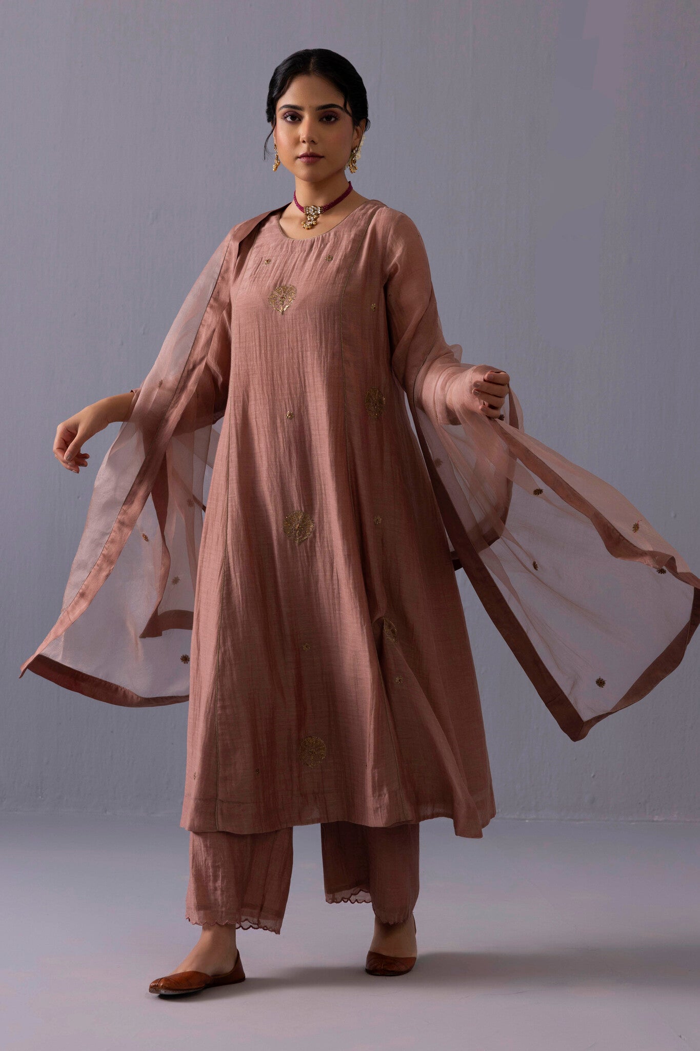 Noor Kurta Set - Brown - CiceroniKurta SetsLabel Shreya Sharma