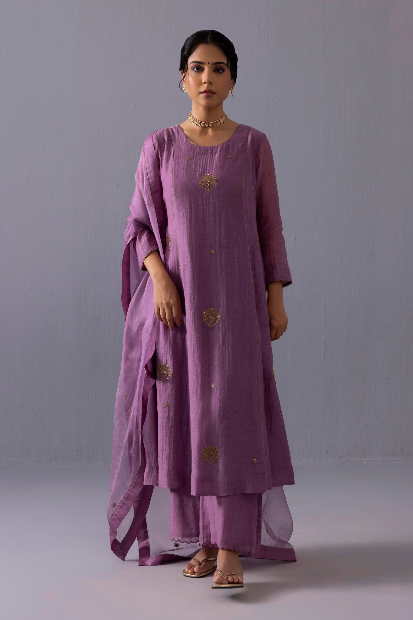 Noor Kurta Set - Purple - CiceroniKurta SetsLabel Shreya Sharma
