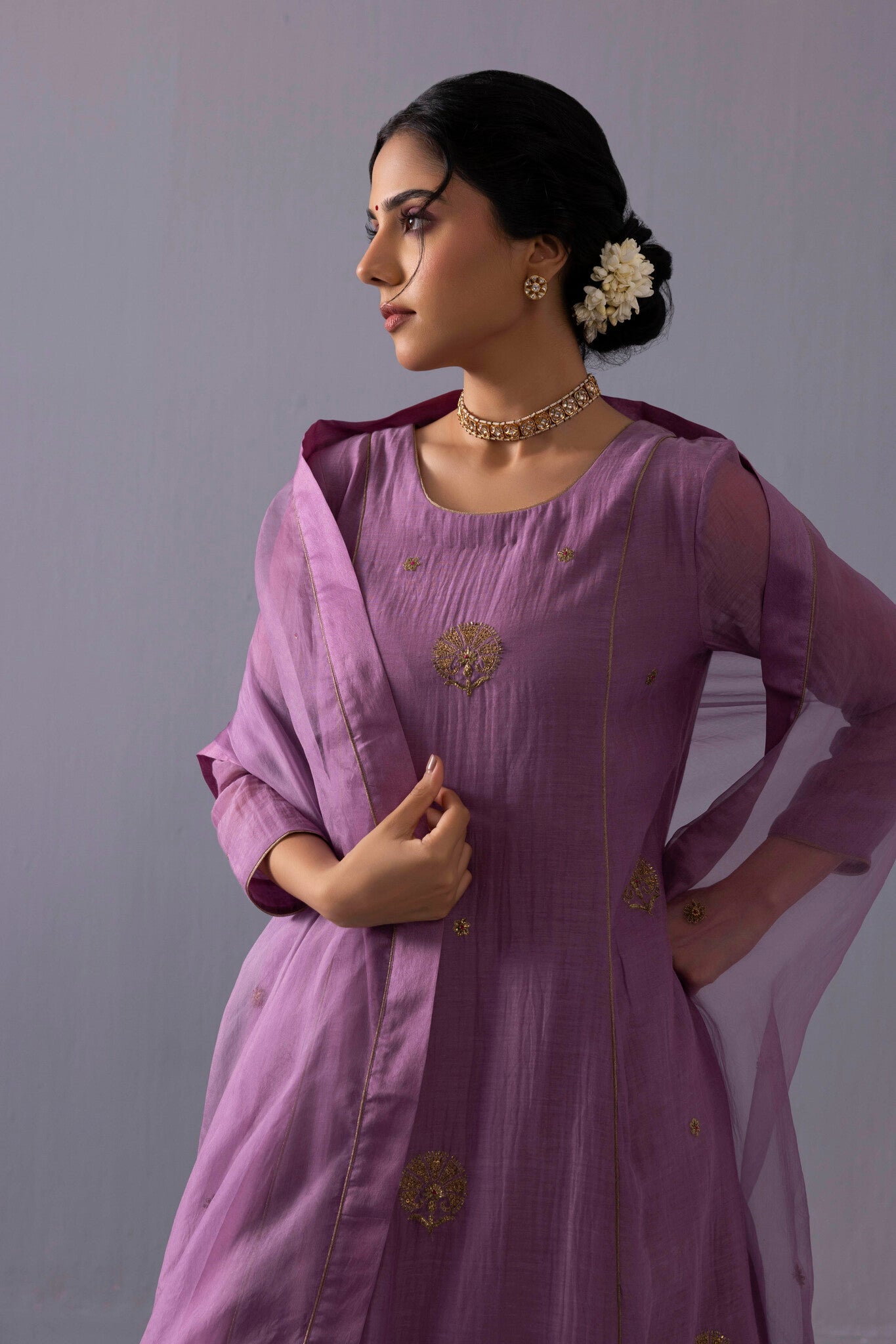 Noor Kurta Set - Purple - CiceroniKurta SetsLabel Shreya Sharma