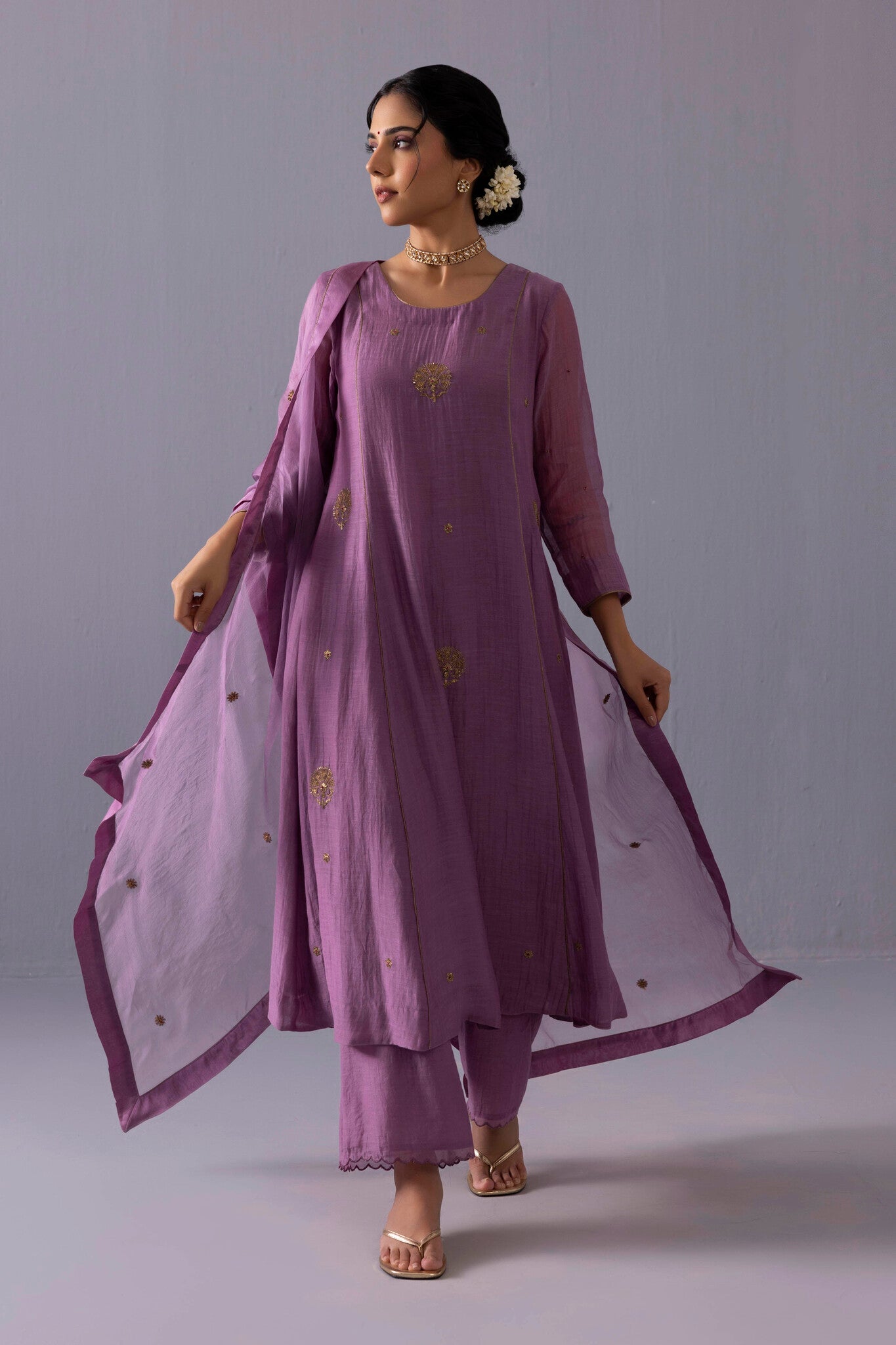 Noor Kurta Set - Purple - CiceroniKurta SetsLabel Shreya Sharma
