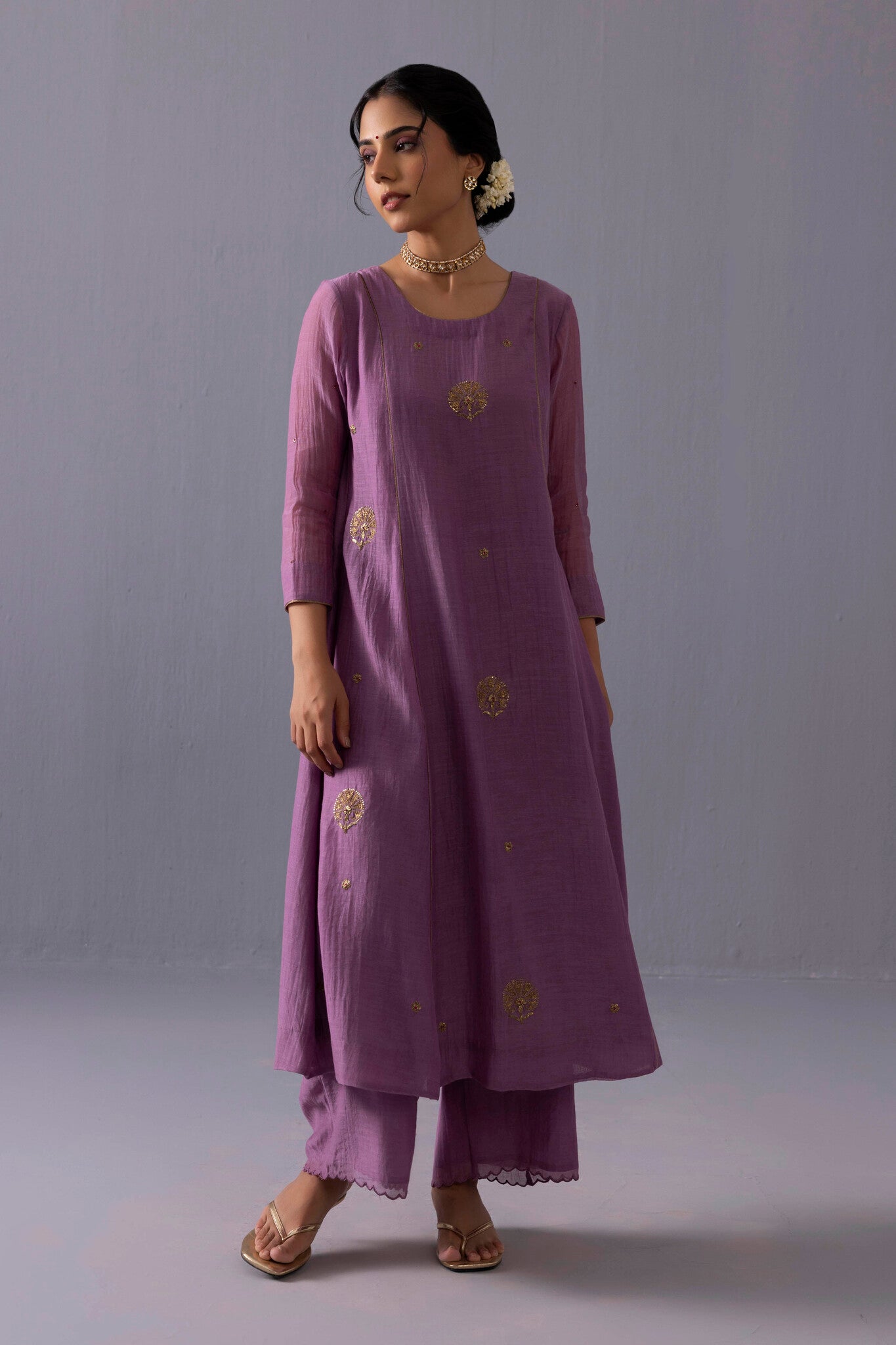 Noor Kurta Set - Purple - CiceroniKurta SetsLabel Shreya Sharma