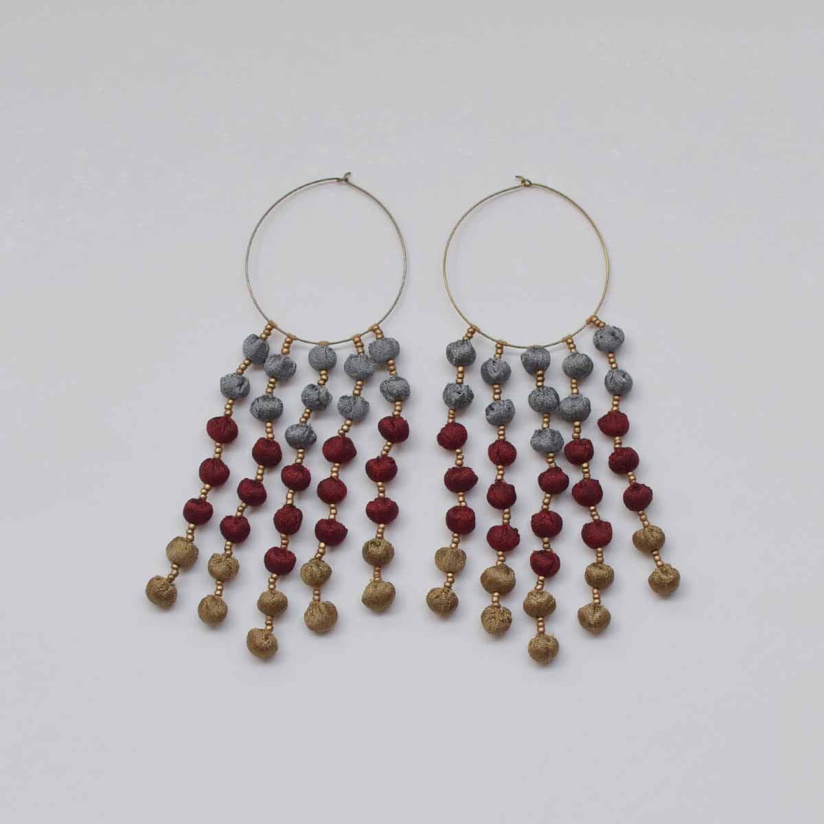 Noor Long Earrings - Grey - CiceroniEarringPaulami