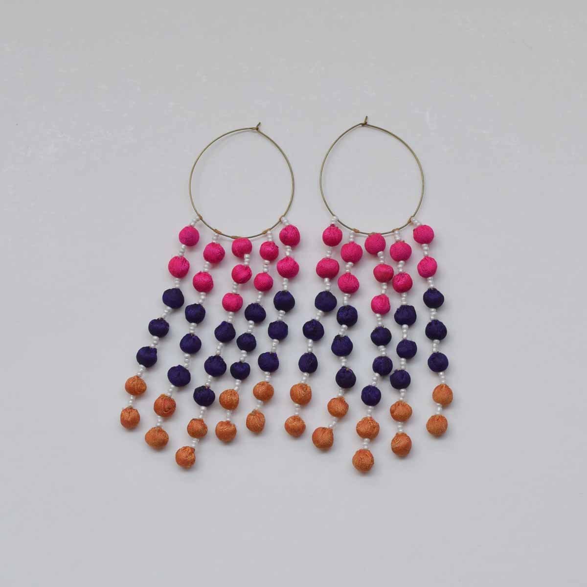 Noor Long Earrings - Hot Pink - CiceroniEarringPaulami