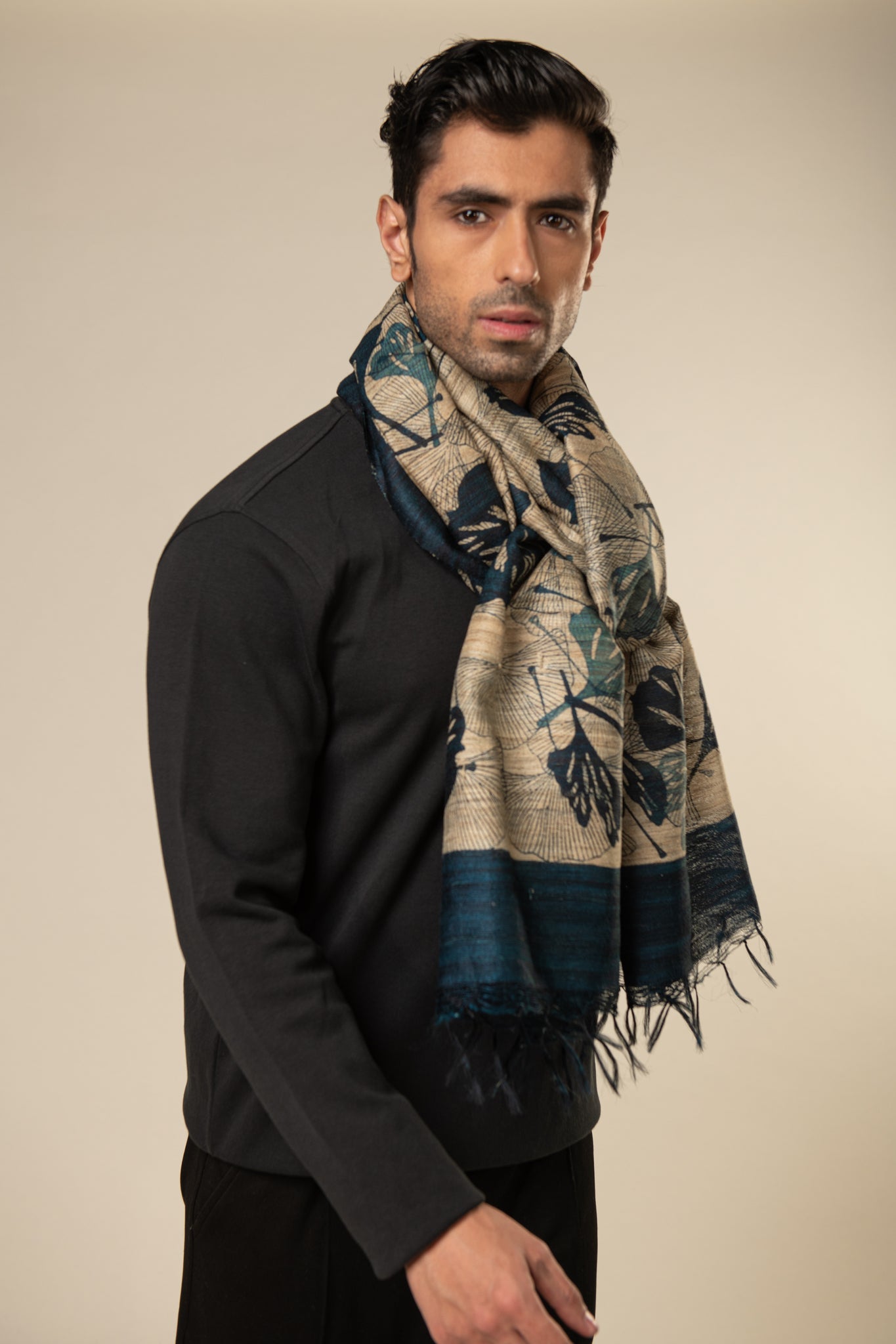 Buy Oak Tussar Peace Silk Scarf Online Ciceroni