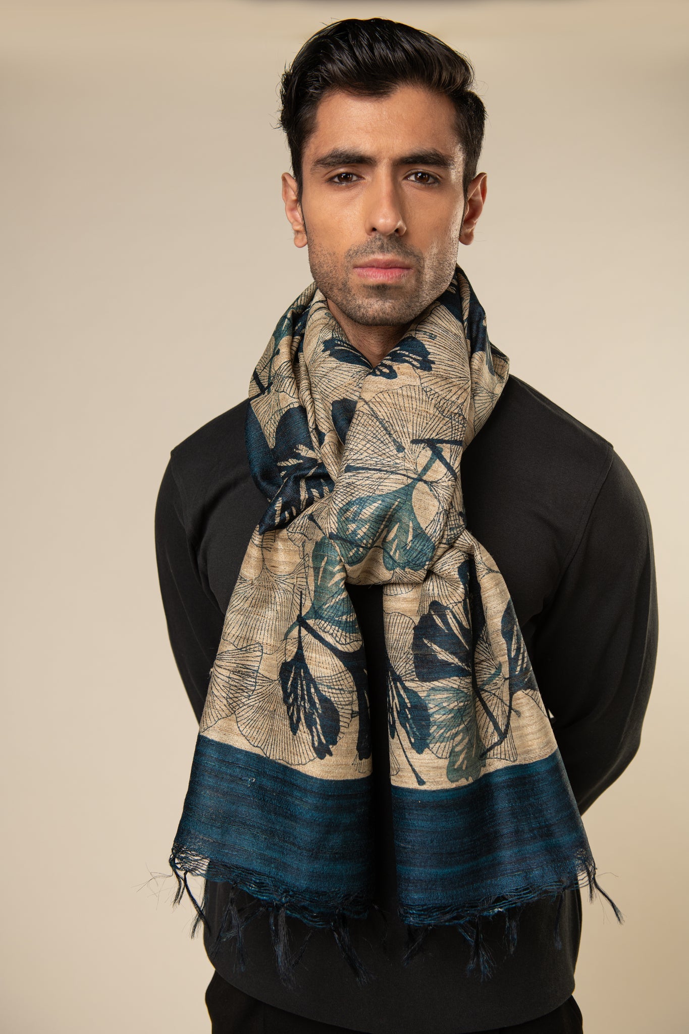 Oak Tussar Peace Silk Scarf - CiceroniMens ScarfAeshaane