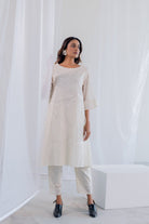 Oatmeal Foliage Applique Co - ord Set - CiceroniKurta Set, Everyday WearSilai Studio