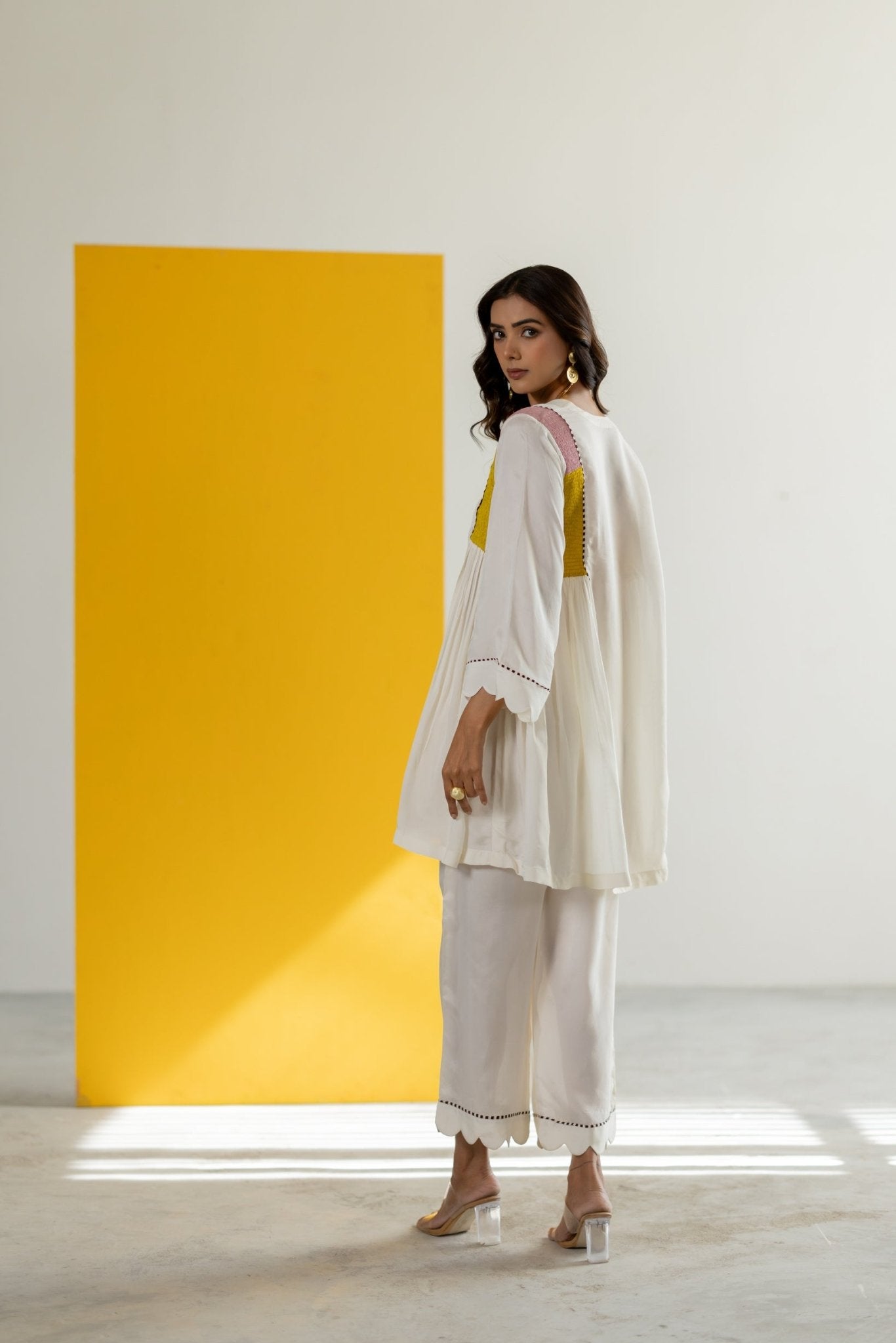 Off White Co-ord Set - CiceroniKurta Set, Festive WearTussah