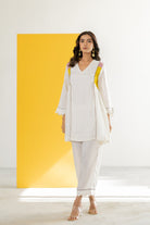 Off White Co-ord Set - CiceroniKurta Set, Festive WearTussah