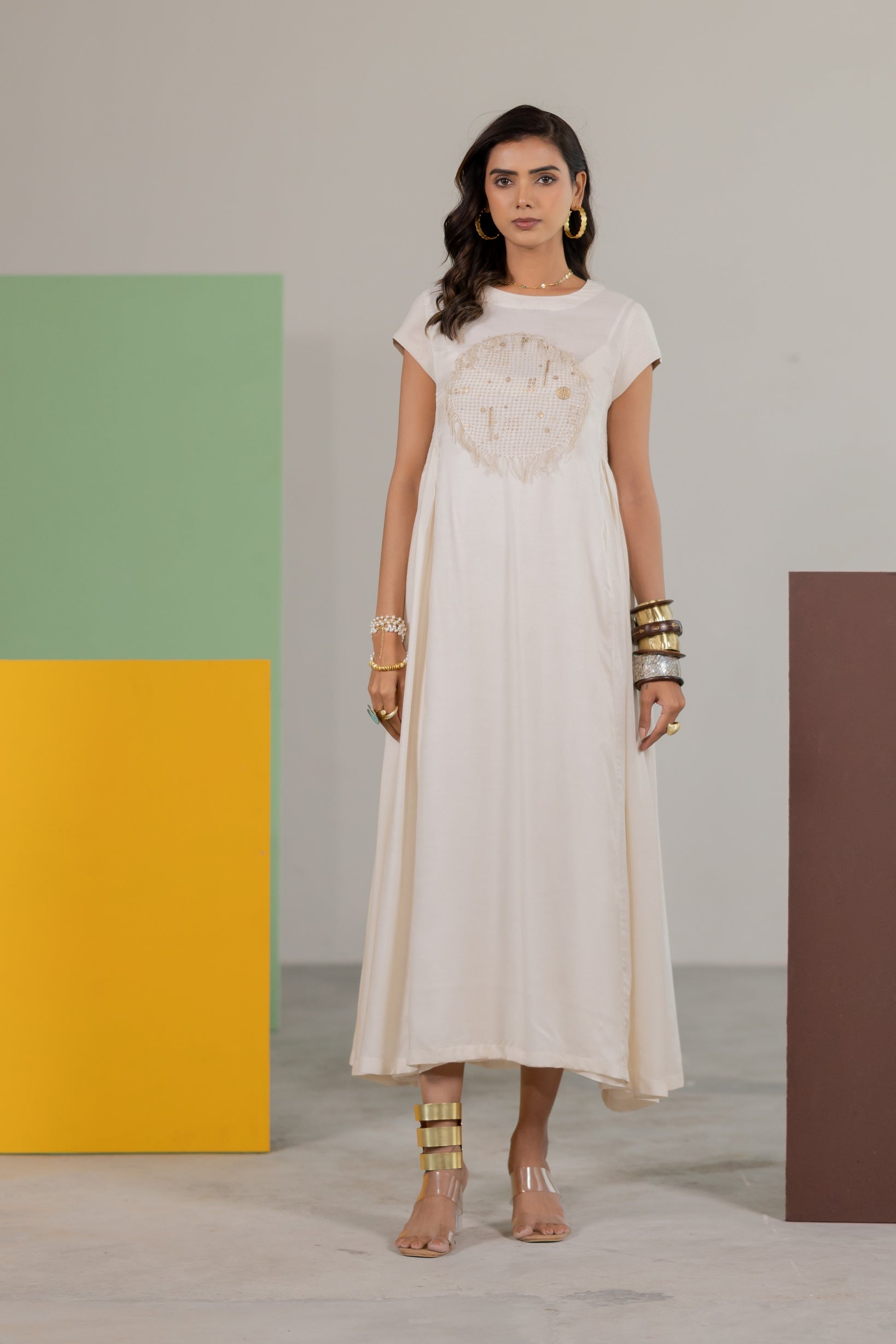 Off-white Dress - CiceroniDressesTussah
