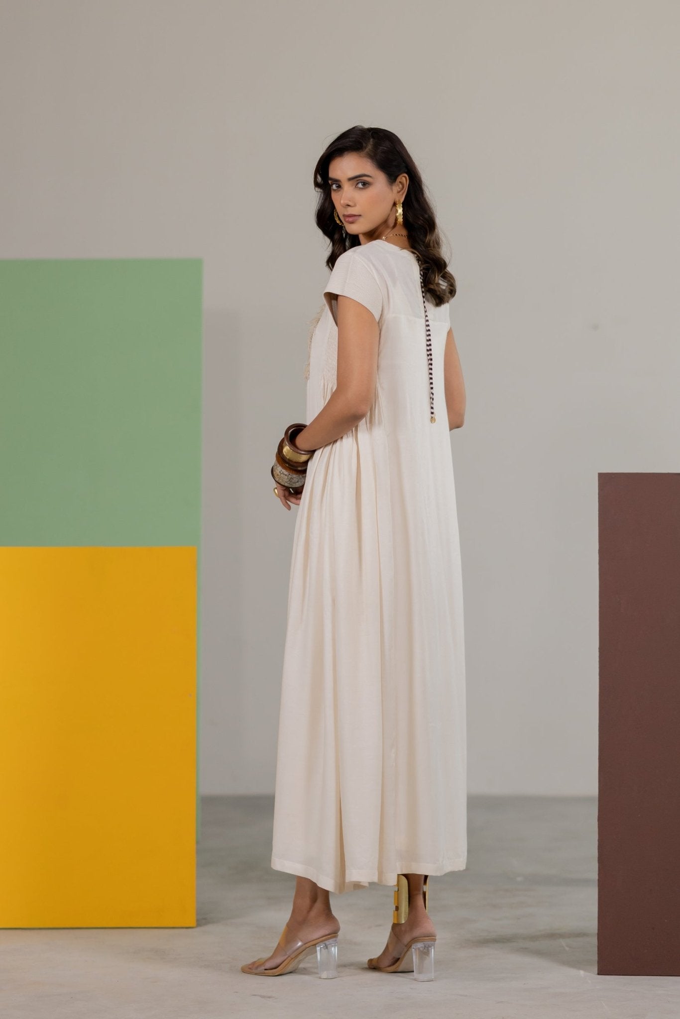 Off-white Dress - CiceroniDressesTussah