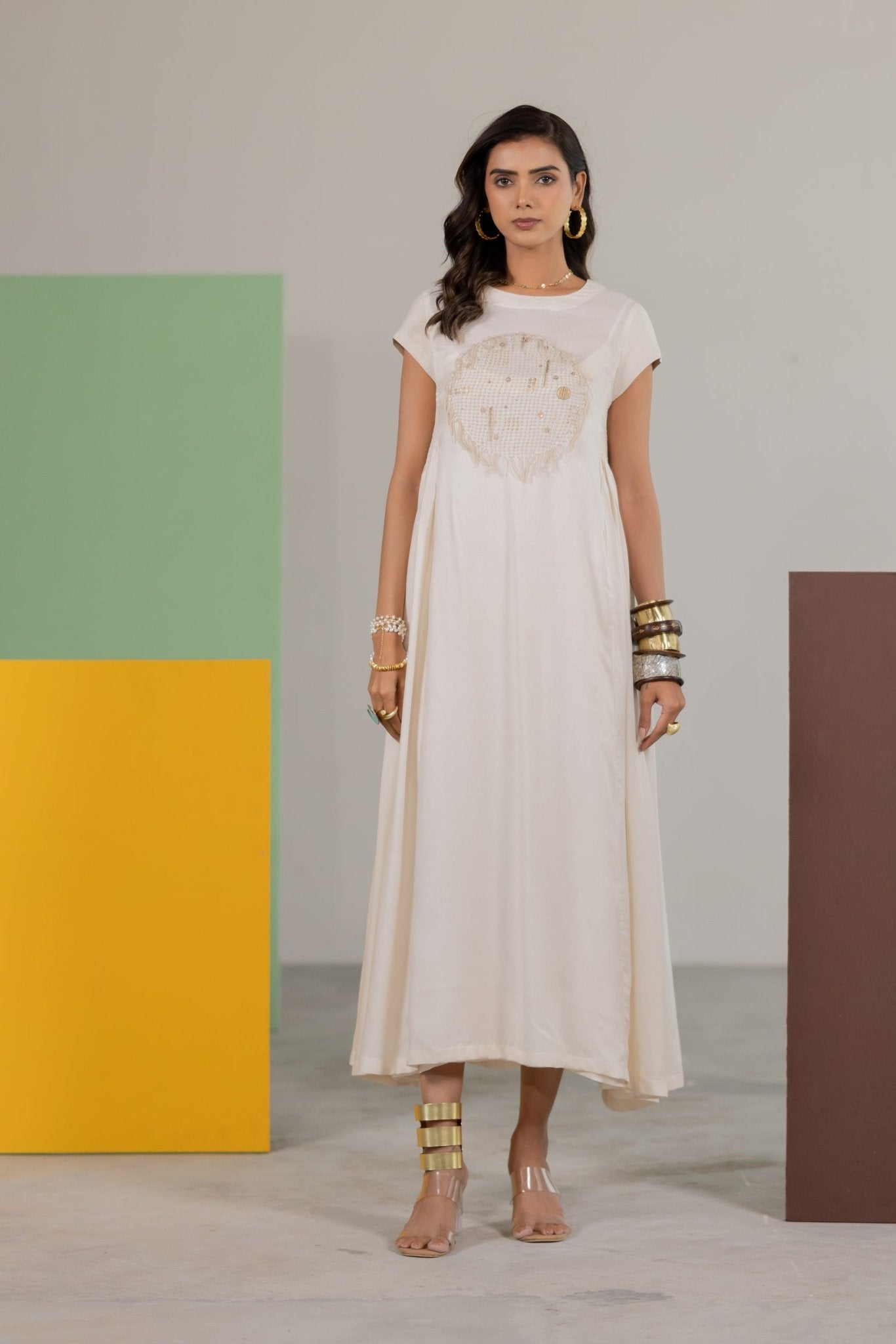 Off-white Dress - CiceroniDressesTussah