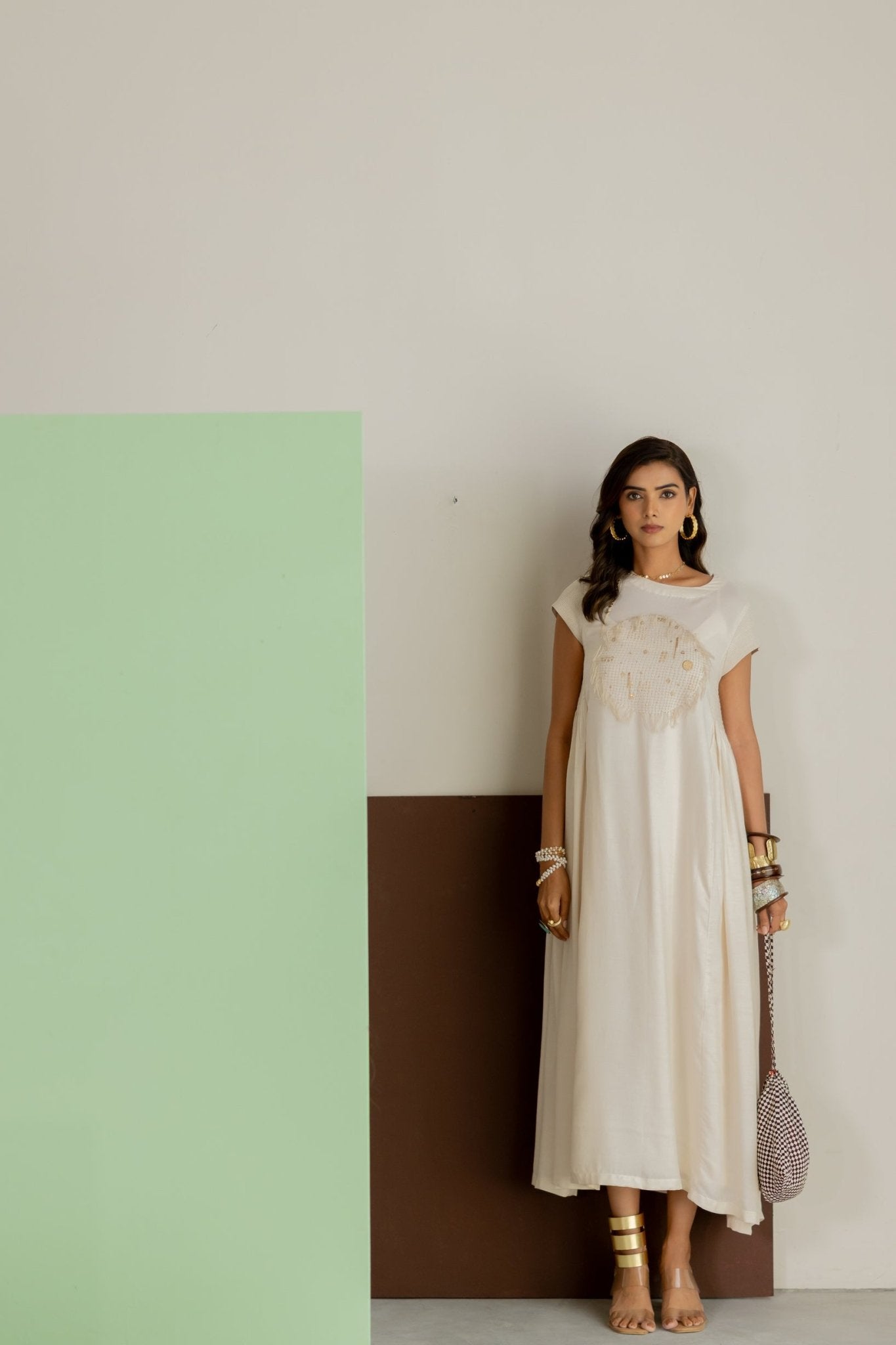Off-white Dress - CiceroniDressesTussah