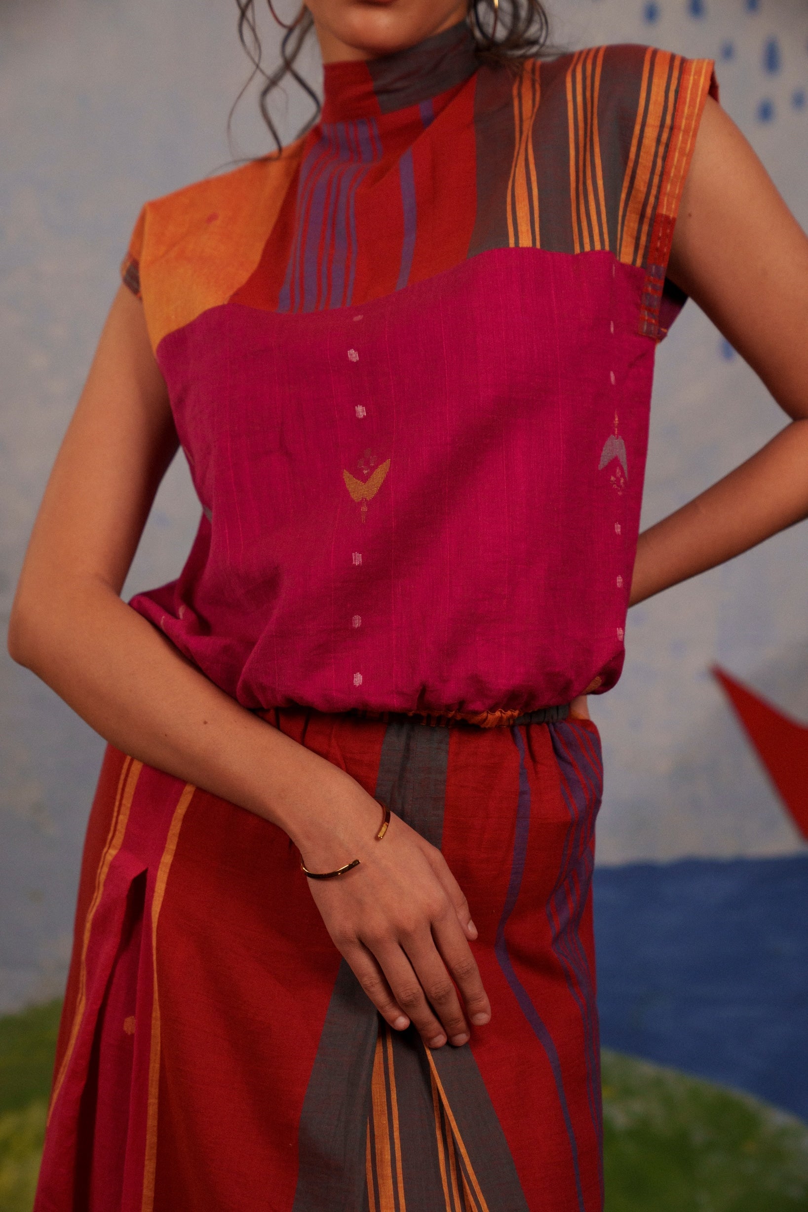 Oh, Darling High Neck Tie Up Top & Skirt - CiceroniSkirt SetBhomra