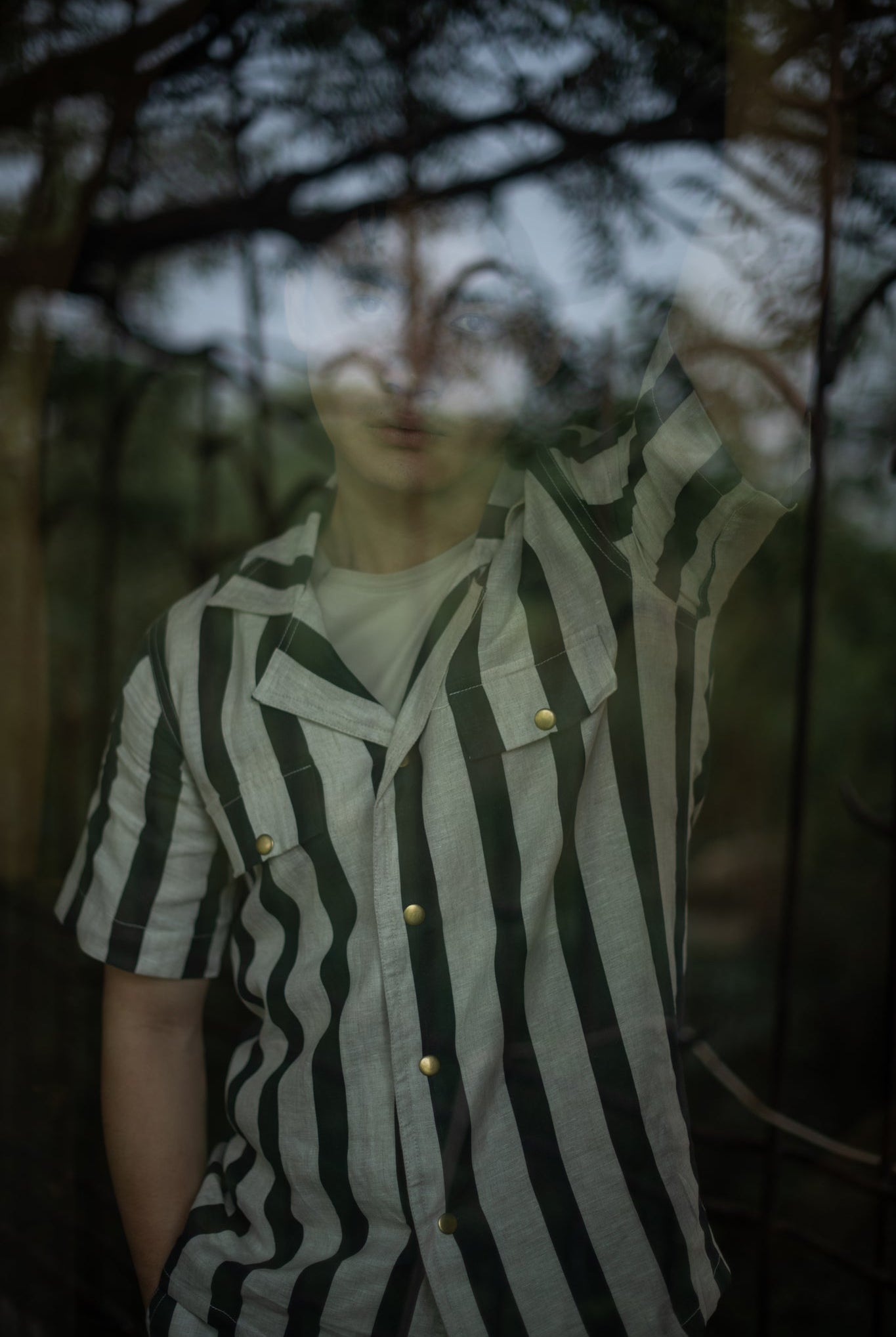 Okinawa Safari Shirt - Black Stripe - CiceroniShirtsThe Terra Tribe