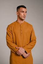 Olive Co - Linen Men's Kurta Set - CiceroniKurta Set, Festive WearSaphed